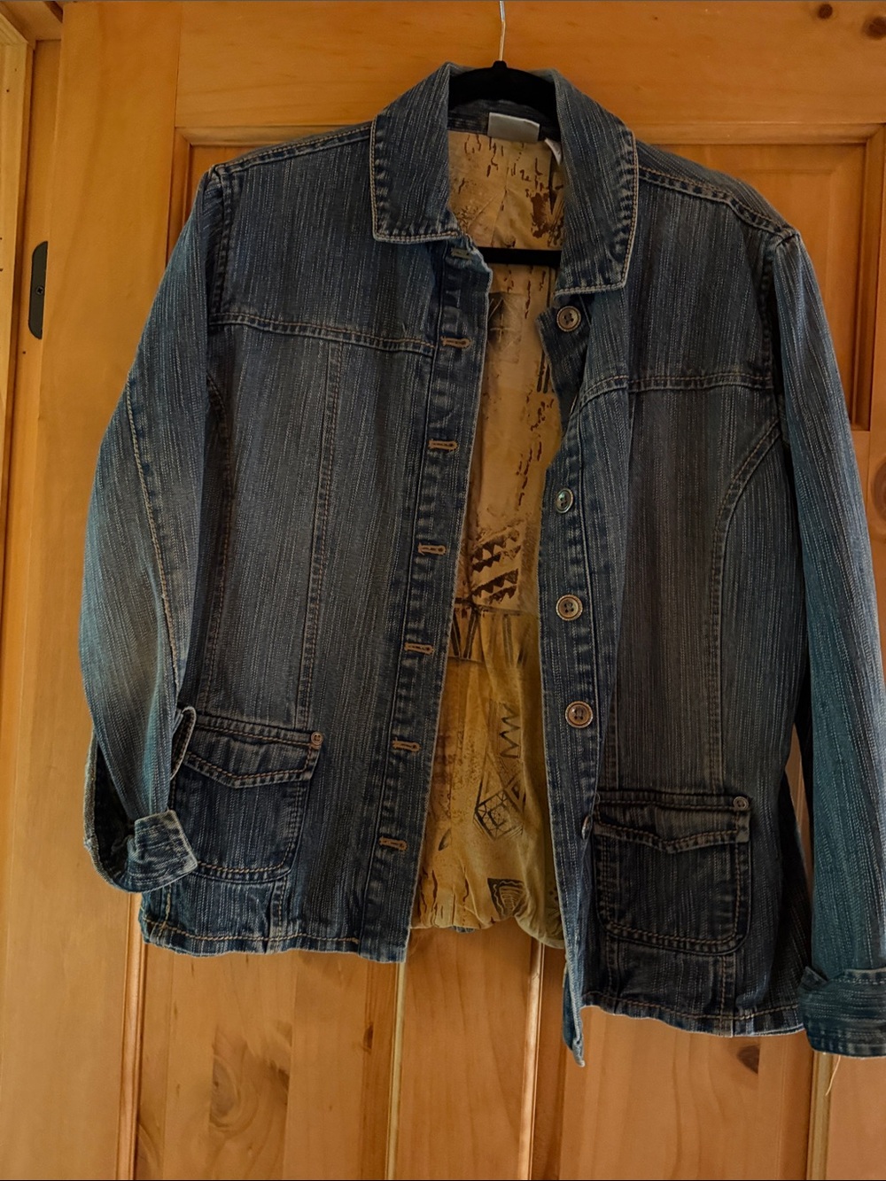 Chico's Dark Blue Denim Shirt Jacket